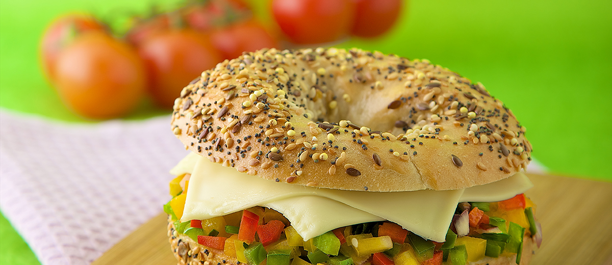 Bagel végétarien avec Société Croque