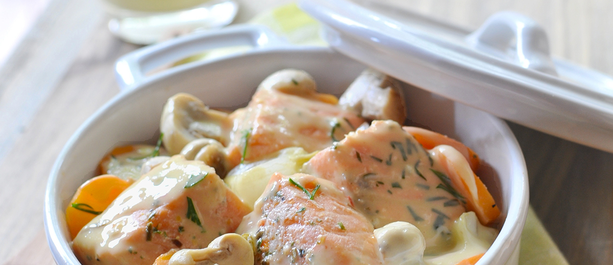 Blanquette de saumon au Roquefort Société