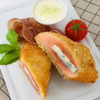 Cordon bleu de saumon au Roquefort Société